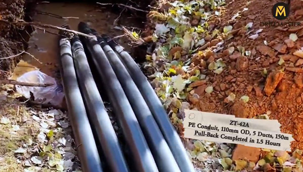 HDD Drilling Case : ZT-42 Rig for PE110mm × 5-Hole × 150m Communication Pipeline
